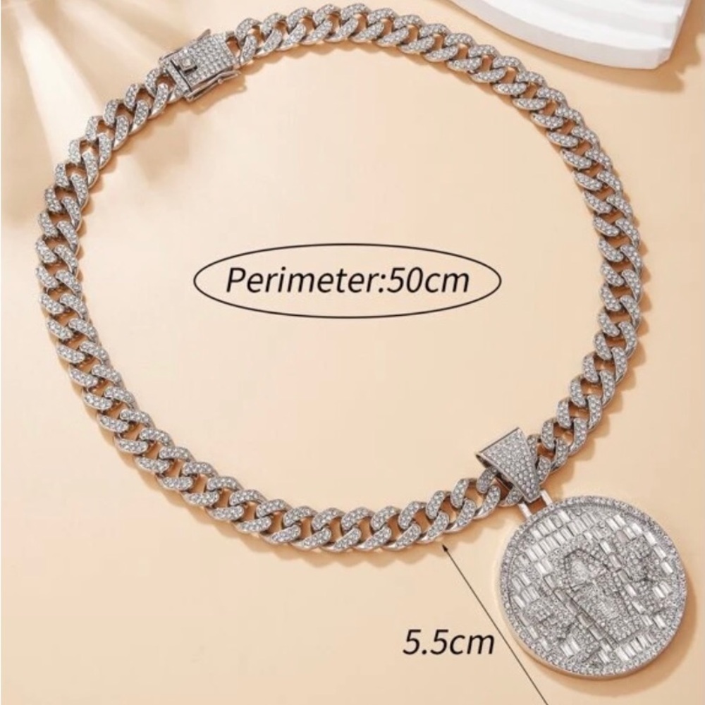 Men Round Charm Necklace - Picture 3 of 3